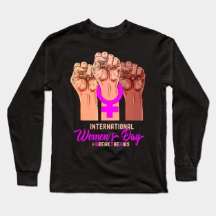 Break The Bias International Womens Day 2022 8 March Women Long Sleeve T-Shirt